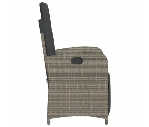 3-Daļīgs Bistro Mēbeļu Komplekts, Matrači,Pelēka Pe Rotangpalma Vidaxl