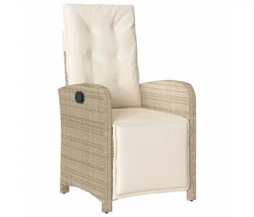 3-Daļīgs Bistro Mēbeļu Komplekts, Matrači, Bēša Pe Rotangpalma Vidaxl