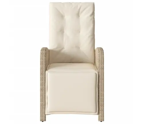 3-Daļīgs Bistro Mēbeļu Komplekts, Matrači, Bēša Pe Rotangpalma Vidaxl