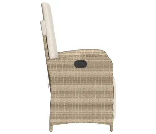 3-Daļīgs Bistro Mēbeļu Komplekts, Matrači, Bēša Pe Rotangpalma Vidaxl