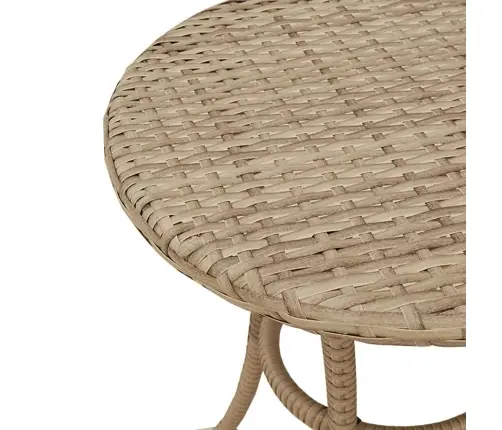 Bistro Komplektas Su Pagalvėlėmis, 3 Dalių, Smėlio, Poliratanas