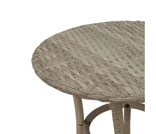 3-Daļīgs Bistro Mēbeļu Komplekts, Matrači,Pelēka Pe Rotangpalma Vidaxl