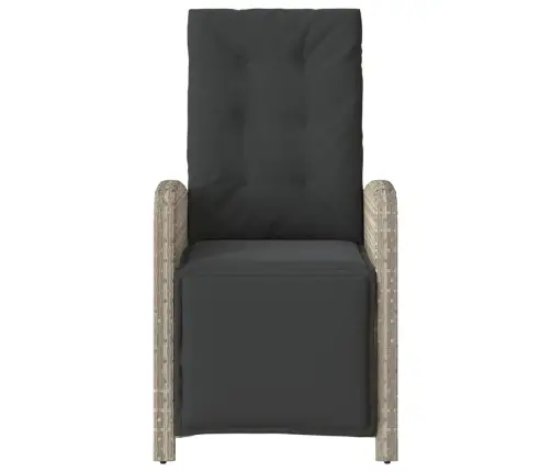 3-Daļīgs Bistro Mēbeļu Komplekts, Matrači,Pelēka Pe Rotangpalma Vidaxl