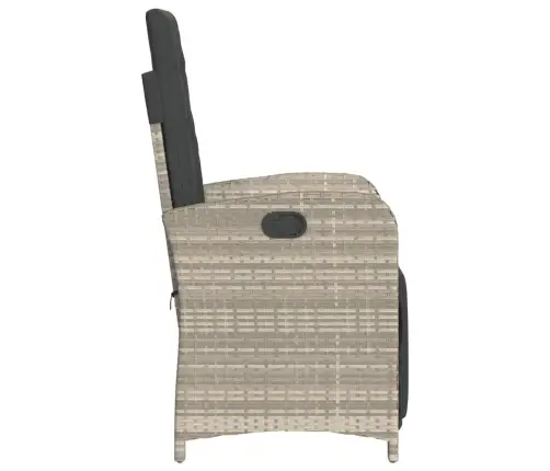 3-Daļīgs Bistro Mēbeļu Komplekts, Matrači,Pelēka Pe Rotangpalma Vidaxl