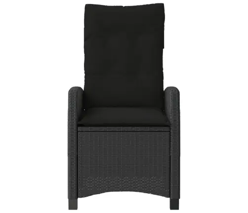Atgāžams Dārza Krēsls Ar Matračiem, Melna Pe Rotangpalma Vidaxl