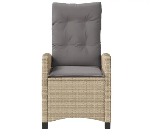 Atgāžams Dārza Krēsls Ar Matračiem, Bēša Pe Rotangpalma Vidaxl