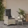 Atgāžams Dārza Krēsls Ar Matračiem, Gaiši Pelēka Pe Rotangpalma Vidaxl