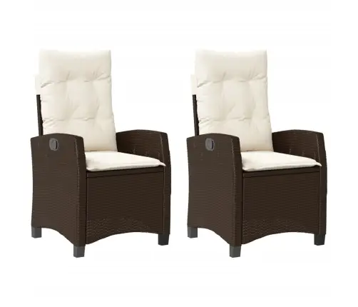 Dārza Krēsli, 2 Gab., Ar Matračiem, Pe Rotangpalma, Brūni Vidaxl