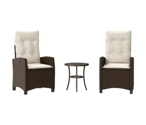 3-Osaline Aia Bistrookomplekt Patjadega, Pruun, Polürotang