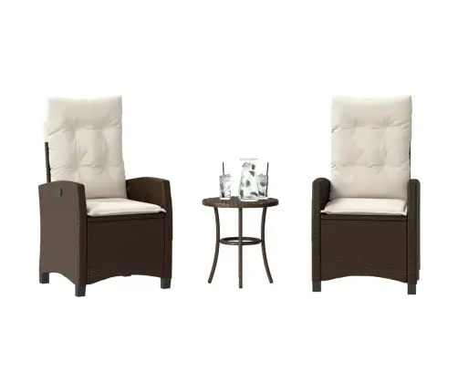 3-Osaline Aia Bistrookomplekt Patjadega, Pruun, Polürotang