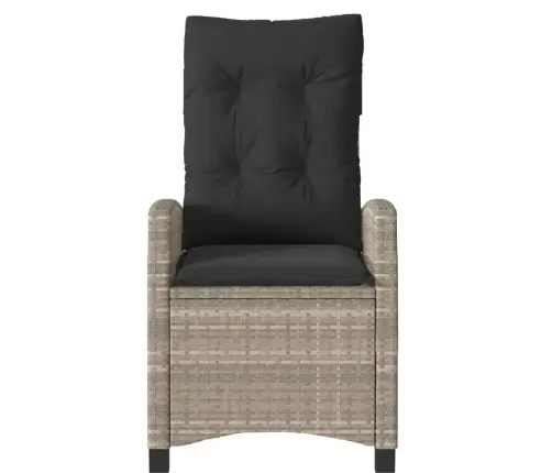 3-Daļīgs Bistro Mēbeļu Komplekts, Matrači,Pelēka Pe Rotangpalma Vidaxl