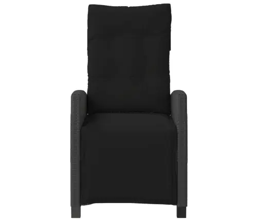 Atgāžams Dārza Krēsls Ar Kāju Balstu, Melna Pe Rotangpalma Vidaxl