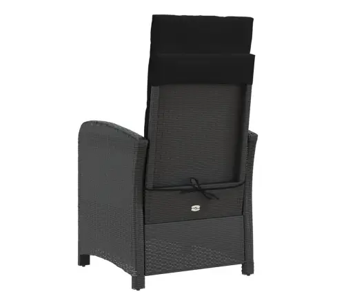 Atgāžams Dārza Krēsls Ar Kāju Balstu, Melna Pe Rotangpalma Vidaxl