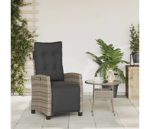 Atlošiama Sodo Kėdė Su Pakoja, Pilkos Spalvos, Poliratanas