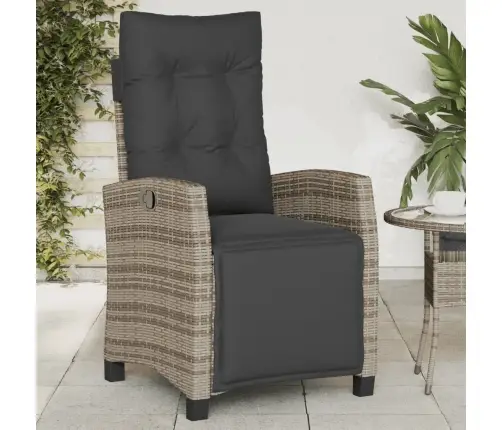 Atlošiama Sodo Kėdė Su Pakoja, Pilkos Spalvos, Poliratanas