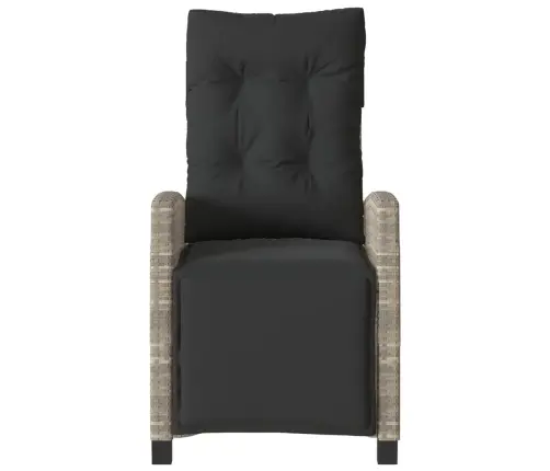 Atgāžams Dārza Krēsls Ar Kāju Balstu, Pelēka Pe Rotangpalma Vidaxl