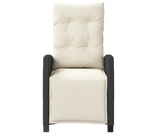 Dārza Krēsli Ar Kāju Balstu, 2 Gab., Melna Pe Rotangpalma Vidaxl