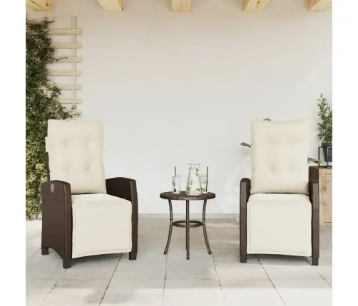 Dārza Krēsli Ar Kāju Balstu, 2 Gab., Brūna Pe Rotangpalma Vidaxl