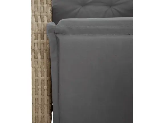 Atlošiamos Sodo Kėdės Su Pakojomis, 2Vnt., Smėlio, Poliratanas