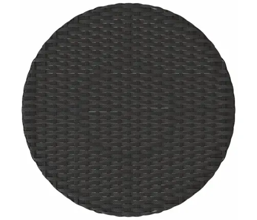 3-Daļīgs Bistro Mēbeļu Komplekts, Matrači, Melna Pe Rotangpalma Vidaxl