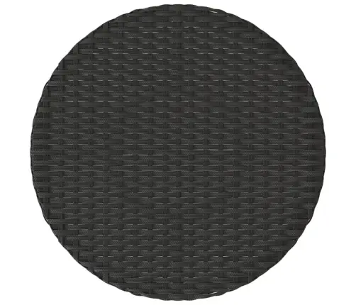 3-Daļīgs Bistro Mēbeļu Komplekts, Matrači, Melna Pe Rotangpalma Vidaxl