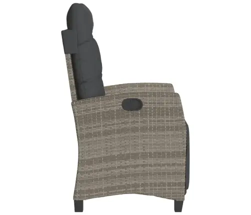 3-Daļīgs Bistro Mēbeļu Komplekts, Matrači,Pelēka Pe Rotangpalma Vidaxl