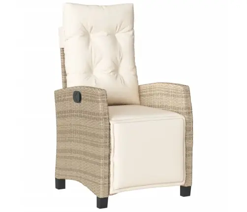 3-Daļīgs Bistro Mēbeļu Komplekts, Matrači, Bēša Pe Rotangpalma Vidaxl