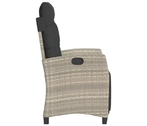 3-Daļīgs Bistro Mēbeļu Komplekts, Matrači,Pelēka Pe Rotangpalma Vidaxl