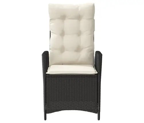 Atgāžams Dārza Krēsls Ar Matračiem, Melna Pe Rotangpalma Vidaxl