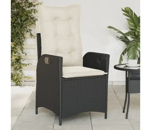 Atgāžams Dārza Krēsls Ar Matračiem, Melna Pe Rotangpalma Vidaxl
