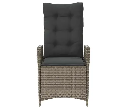 Atgāžams Dārza Krēsls Ar Matračiem, Pelēka Pe Rotangpalma Vidaxl