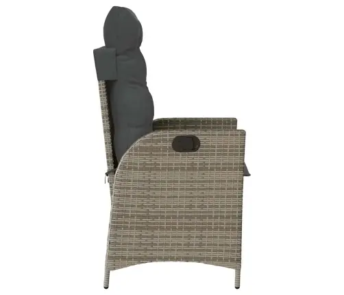 Atgāžams Dārza Krēsls Ar Matračiem, Pelēka Pe Rotangpalma Vidaxl