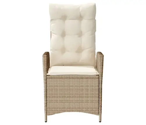 Atgāžams Dārza Krēsls Ar Matračiem, Bēša Pe Rotangpalma Vidaxl