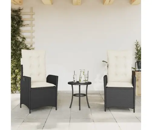 Atgāžami Dārza Krēsli, 2 Gab., Matrači, Melna Pe Rotangpalma Vidaxl