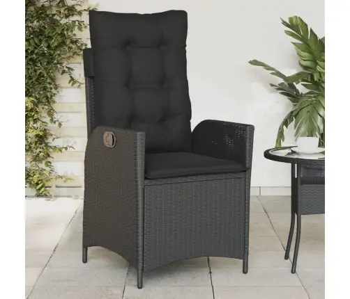 Atgāžami Dārza Krēsli, 2 Gab., Matrači, Melna Pe Rotangpalma Vidaxl