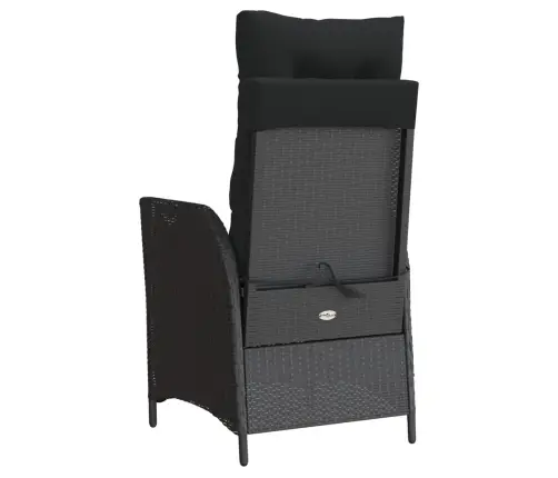 Atgāžami Dārza Krēsli, 2 Gab., Matrači, Melna Pe Rotangpalma Vidaxl