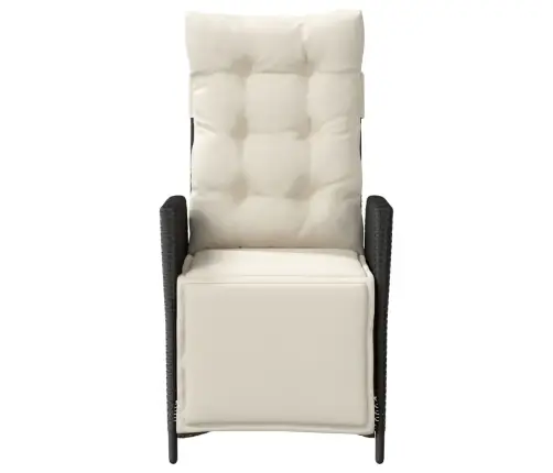 Atgāžams Dārza Krēsls Ar Kāju Balstu, Melna Pe Rotangpalma Vidaxl