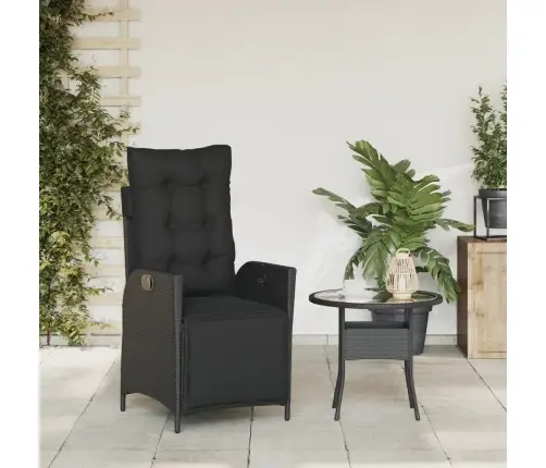 Atgāžams Dārza Krēsls Ar Kāju Balstu, Melna Pe Rotangpalma Vidaxl Atgāžams Dārza Krēsls Ar Kāju Balstu, Melna Pe Rotangpalma Vidaxl
