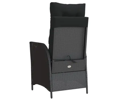 Atgāžams Dārza Krēsls Ar Kāju Balstu, Melna Pe Rotangpalma Vidaxl Atgāžams Dārza Krēsls Ar Kāju Balstu, Melna Pe Rotangpalma Vidaxl