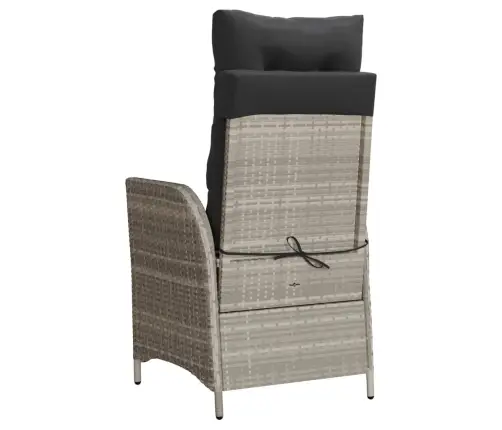 Atgāžams Dārza Krēsls Ar Kāju Balstu, Pelēka Pe Rotangpalma Vidaxl