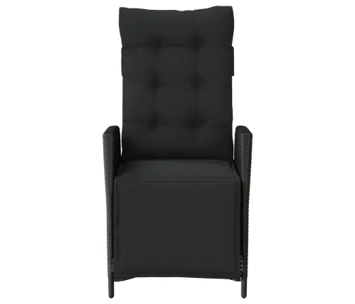 Dārza Krēsli Ar Kāju Balstu, 2 Gab., Melna Pe Rotangpalma Vidaxl