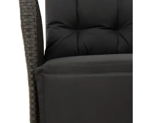 Dārza Krēsli Ar Kāju Balstu, 2 Gab., Melna Pe Rotangpalma Vidaxl