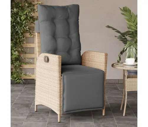 Dārza Krēsli Ar Kāju Balstu, 2 Gab., Bēša Pe Rotangpalma Vidaxl