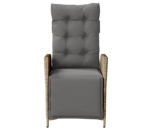 Dārza Krēsli Ar Kāju Balstu, 2 Gab., Bēša Pe Rotangpalma Vidaxl