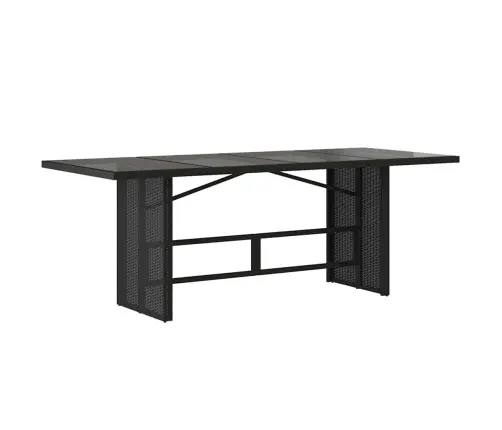 Dārza Galds Ar Stikla Virsmu, 190X80X74Cm, Melna Pe Rotangpalma Vidaxl Dārza Galds Ar Stikla Virsmu, 190X80X74Cm, Melna Pe Rotangpalma Vidaxl