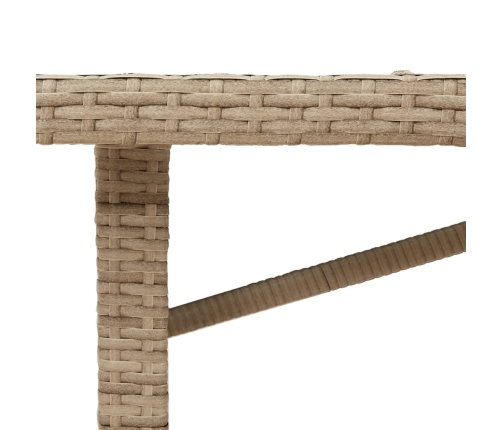 Dārza Galds, Stikla Virsma, Bēšs, 190X80X74 Cm, Pe Rotangpalma Vidaxl
