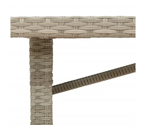 Dārza Galds, Stikla Virsma, Pelēks, 190X80X74Cm, Pe Rotangpalma Vidaxl