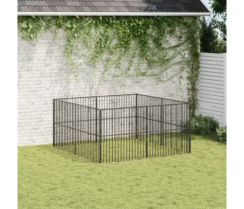 Koera Mänguaedik, 8 Paneeliga, Must, Tsingitud Teras