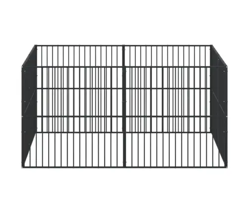 Koera Mänguaedik, 8 Paneeliga, Must, Tsingitud Teras