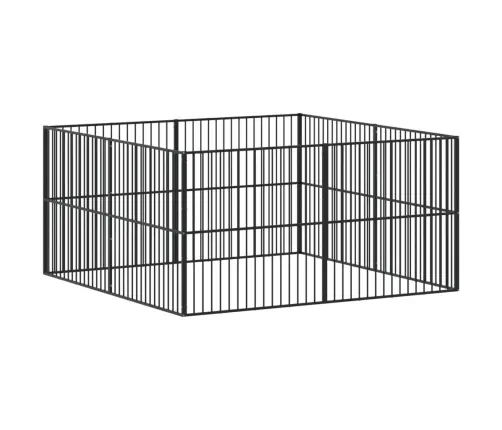 Koera Mänguaedik, 8 Paneeliga, Must, Tsingitud Teras